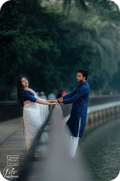 Bride and groom walking